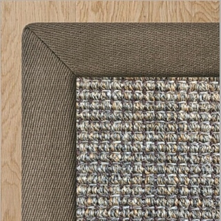 Heavy Ribbed Slate Sisal with 2 Inch Olive Linen Border 4.0(L) x 3.5(W)